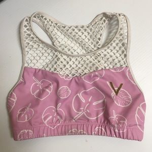 Vull sport bra pink high neck mesh small S white